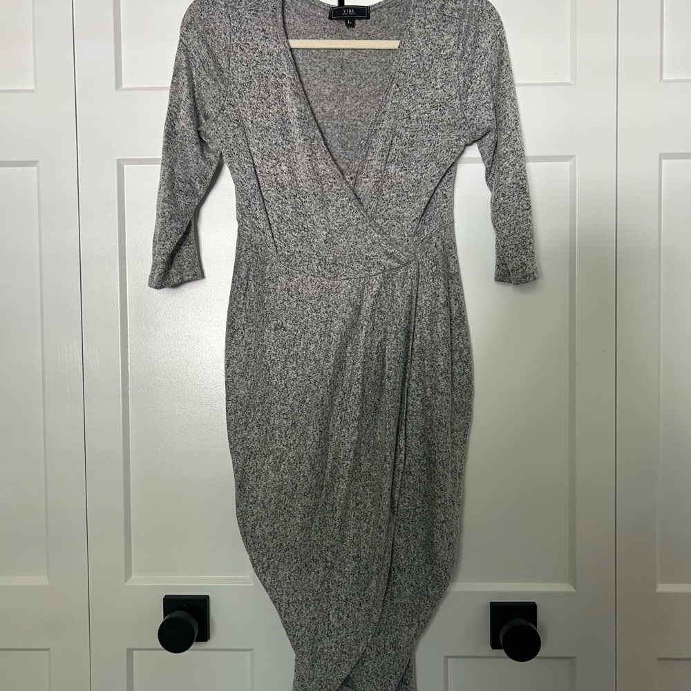 H&M Heather Gray Long Sleeve Dress